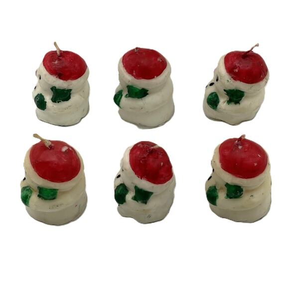 Lot of 6 VTG Christmas Tealight Candle Snowman Shape Red Hat Collectible Candles - Picture 4 of 7